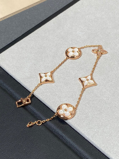 [BloomBling]STAR AND SUN 5 MOTIF MOP PINK GOLD BRACELET