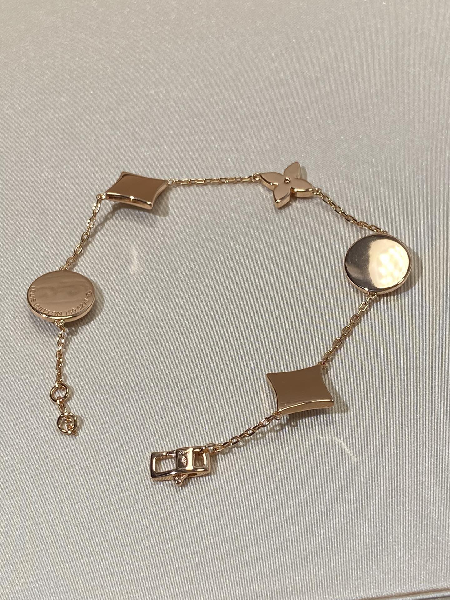 [BloomBling]STAR AND SUN 5 MOTIF MOP PINK GOLD BRACELET