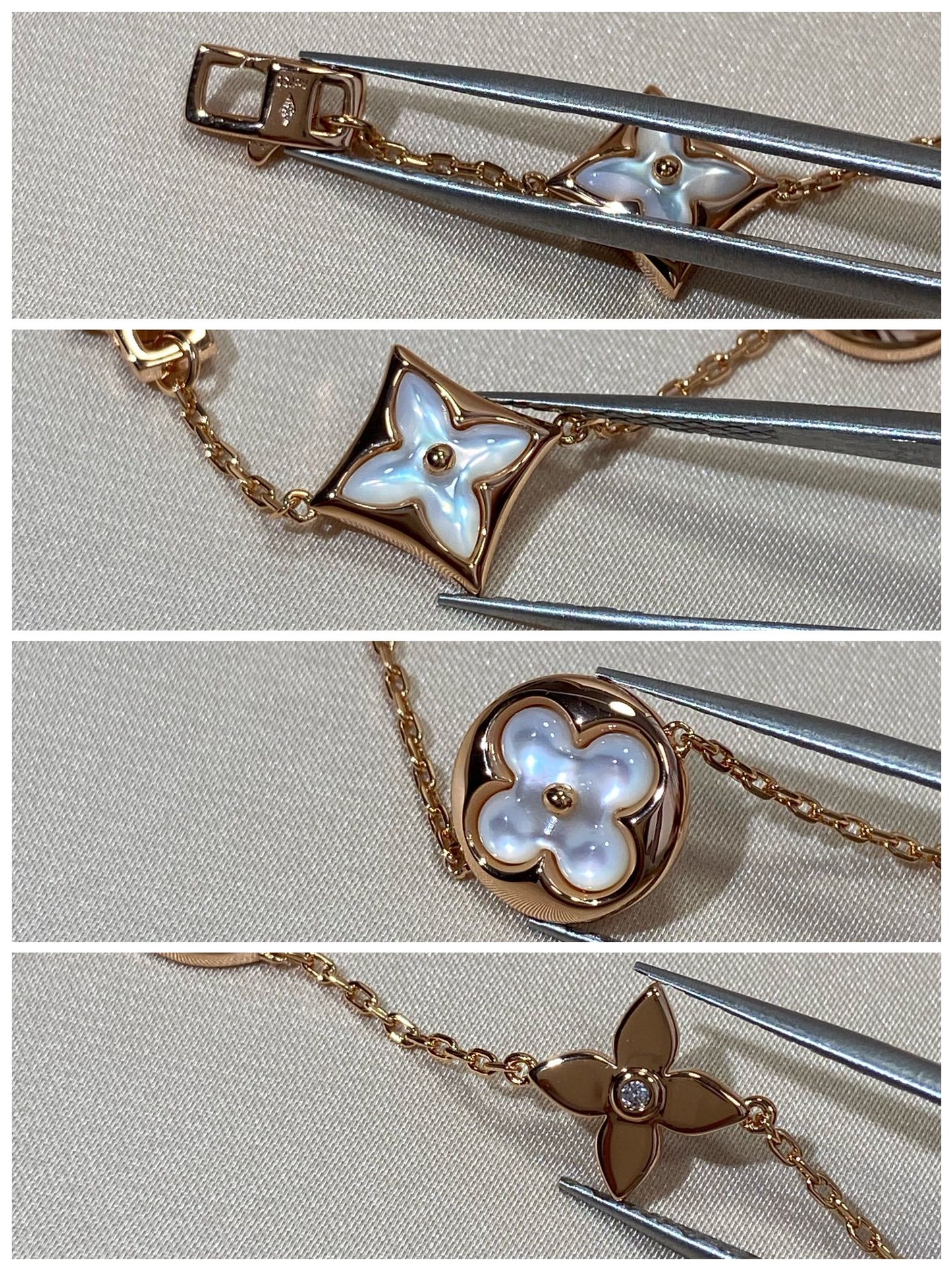 [BloomBling]STAR AND SUN 5 MOTIF MOP PINK GOLD BRACELET