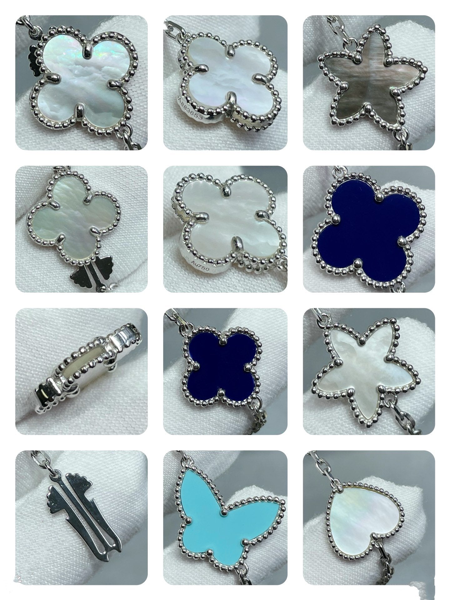 [BloomBling]LUCKY CLOVER SILVER 11 MOTIF NECKLACE