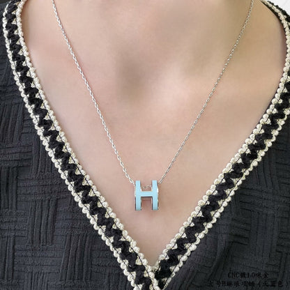 [BloomBling]POP H SKY BLUE NECKLACE