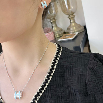 [BloomBling]POP H SKY BLUE NECKLACE