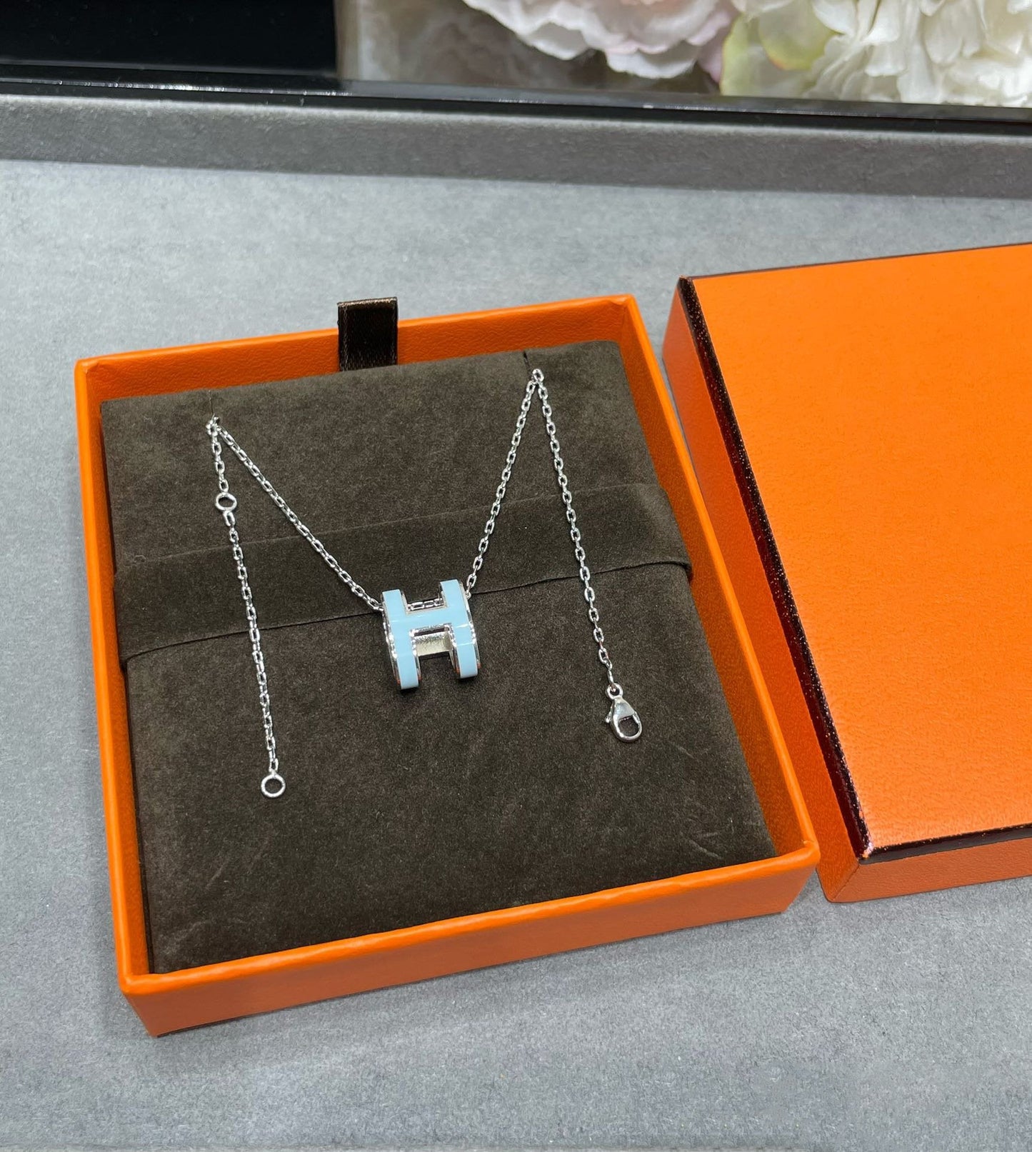 [BloomBling]POP H SKY BLUE NECKLACE