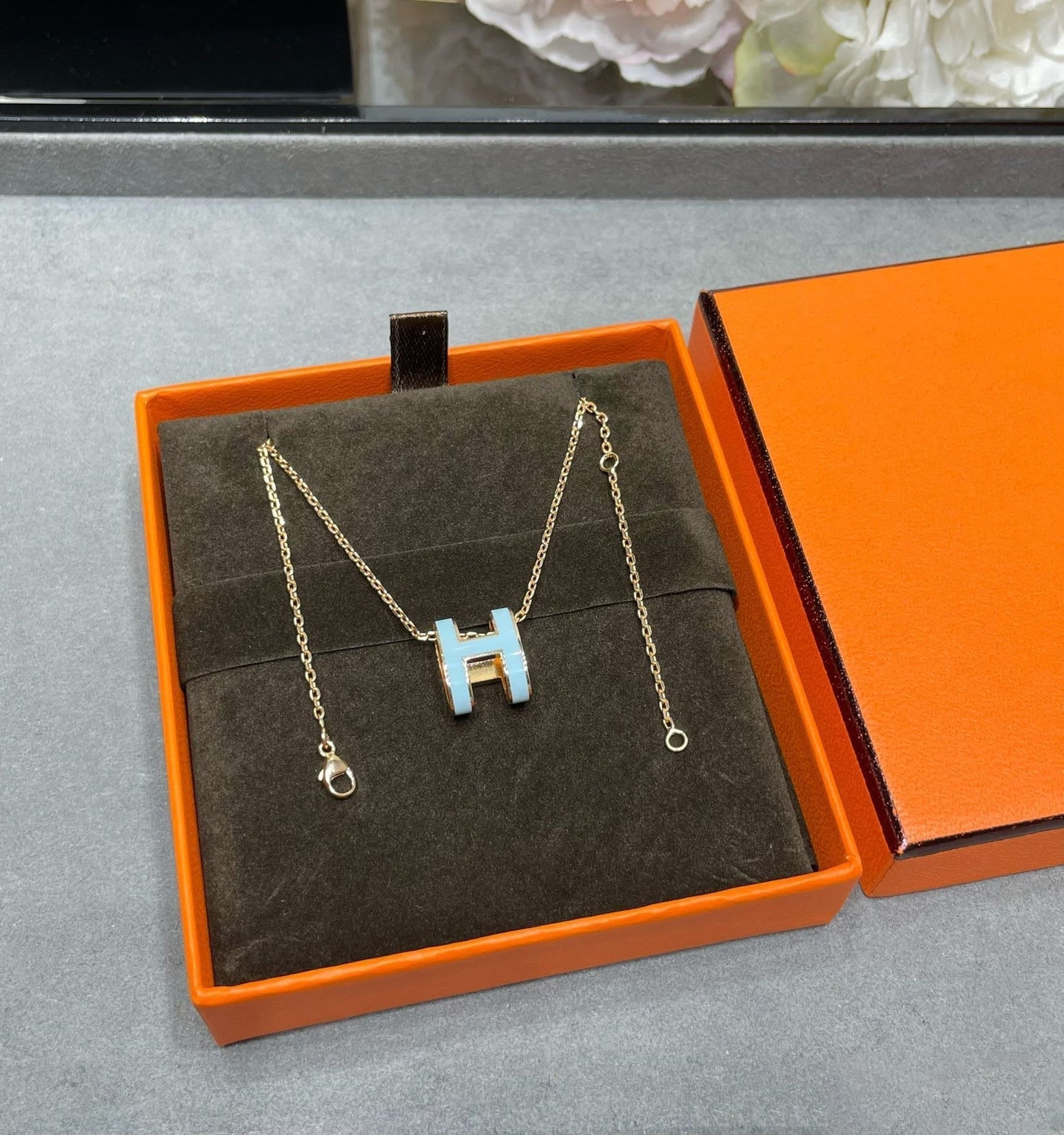 [BloomBling]POP H SKY BLUE NECKLACE