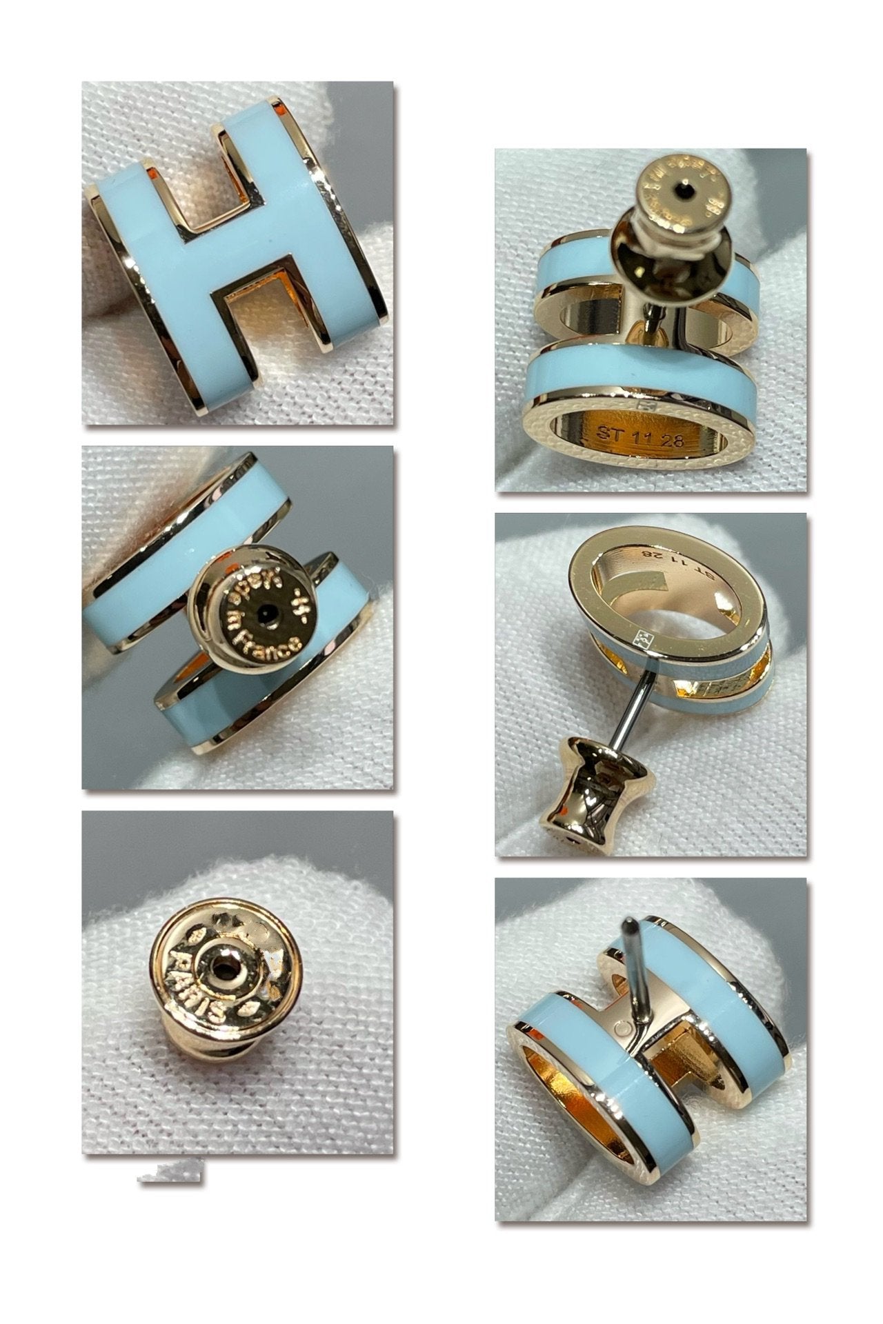 [BloomBling]POP H SKY BLUE STUD EARRINGS