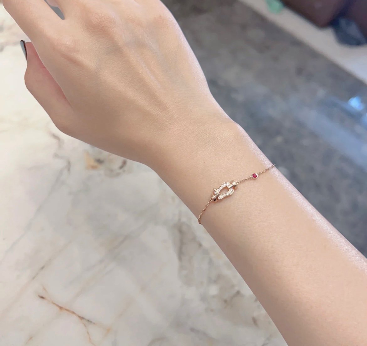 [BloomBling]FORCE 10 DIAMOND CHAIN LINK PINK GOLD BRACELET