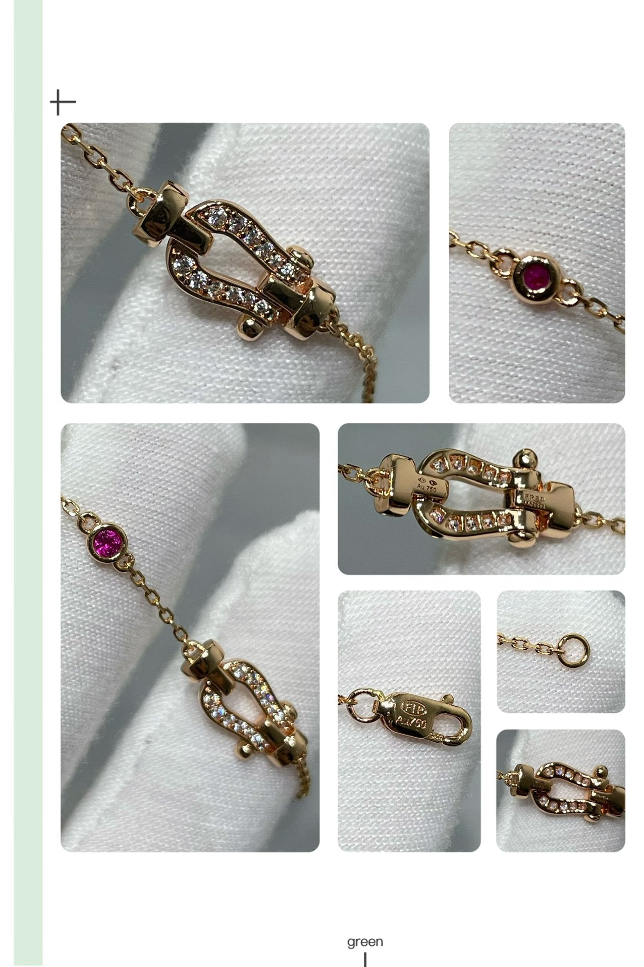 [BloomBling]FORCE 10 DIAMOND CHAIN LINK PINK GOLD BRACELET