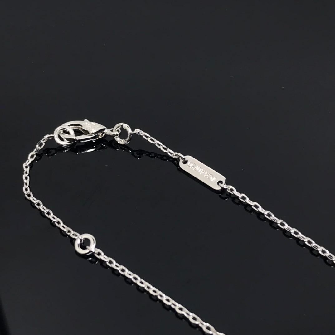 [BloomBling]CLOVER PIETERSITE SILVER LONG NECKLACE