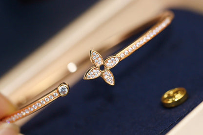[BloomBling]IDYLLE PINK GOLD OPEN BRACELET DIAMOND PAVED