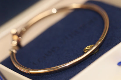 [BloomBling]IDYLLE PINK GOLD OPEN BRACELET DIAMOND PAVED