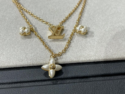 [BloomBling]FLOWERGRAM GOLD MOP DOUBLE ROW NECKLACE