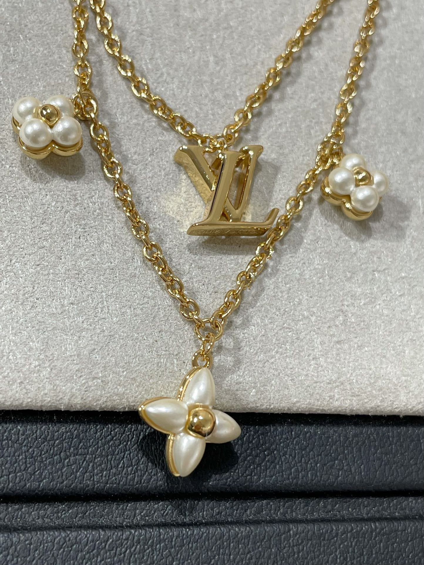 [BloomBling]FLOWERGRAM GOLD MOP DOUBLE ROW NECKLACE