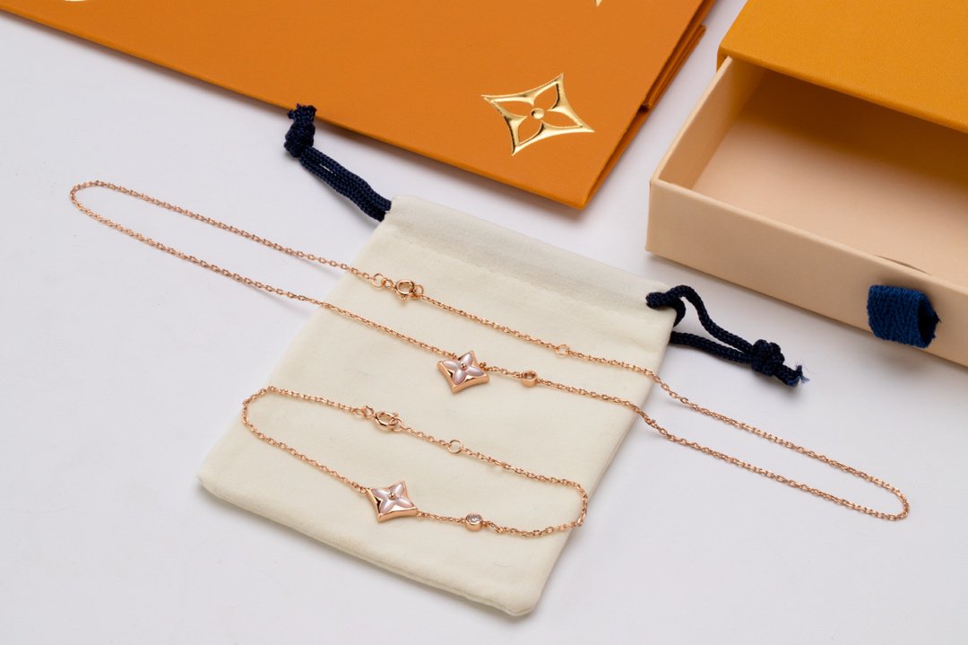 [BloomBling]STAR PINK MOP 1 DIAMOND PINK GOLD NECKLACE