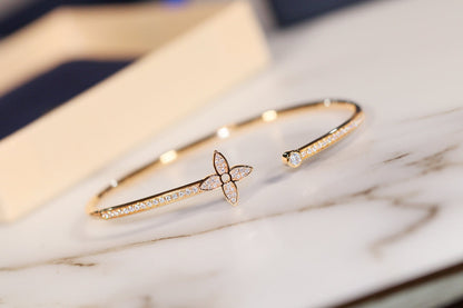 [BloomBling]IDYLLE GOLD OPEN BRACELET DIAMOND PAVED