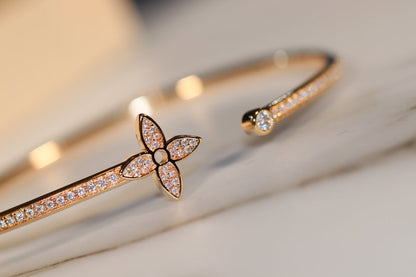 [BloomBling]IDYLLE GOLD OPEN BRACELET DIAMOND PAVED