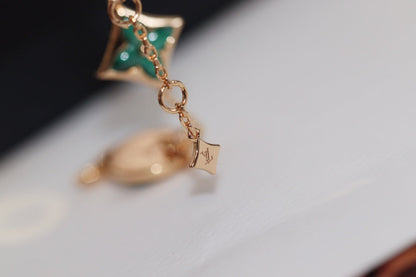 [BloomBling]STAR AND SUN 4 MOTIF PINK GOLD MALACHITE BRACELET