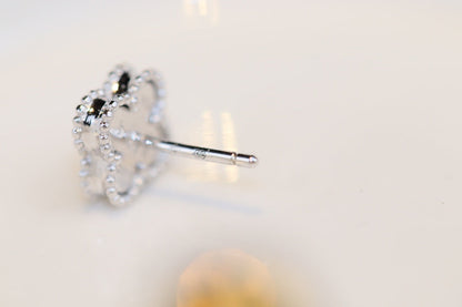 [BloomBling]CLOVER MINI TURQUOISE SILVER STUD EARRINGS