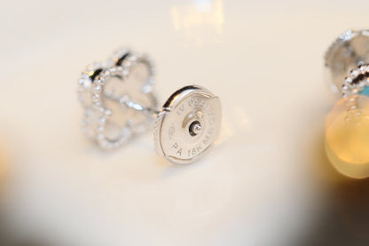 [BloomBling]CLOVER MINI TURQUOISE SILVER STUD EARRINGS