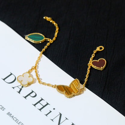 [BloomBling]LUCKY SPRING 5 MOTIF GOLD BRACELET