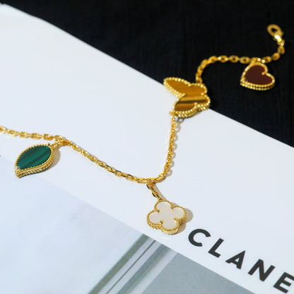 [BloomBling]LUCKY SPRING 5 MOTIF GOLD BRACELET