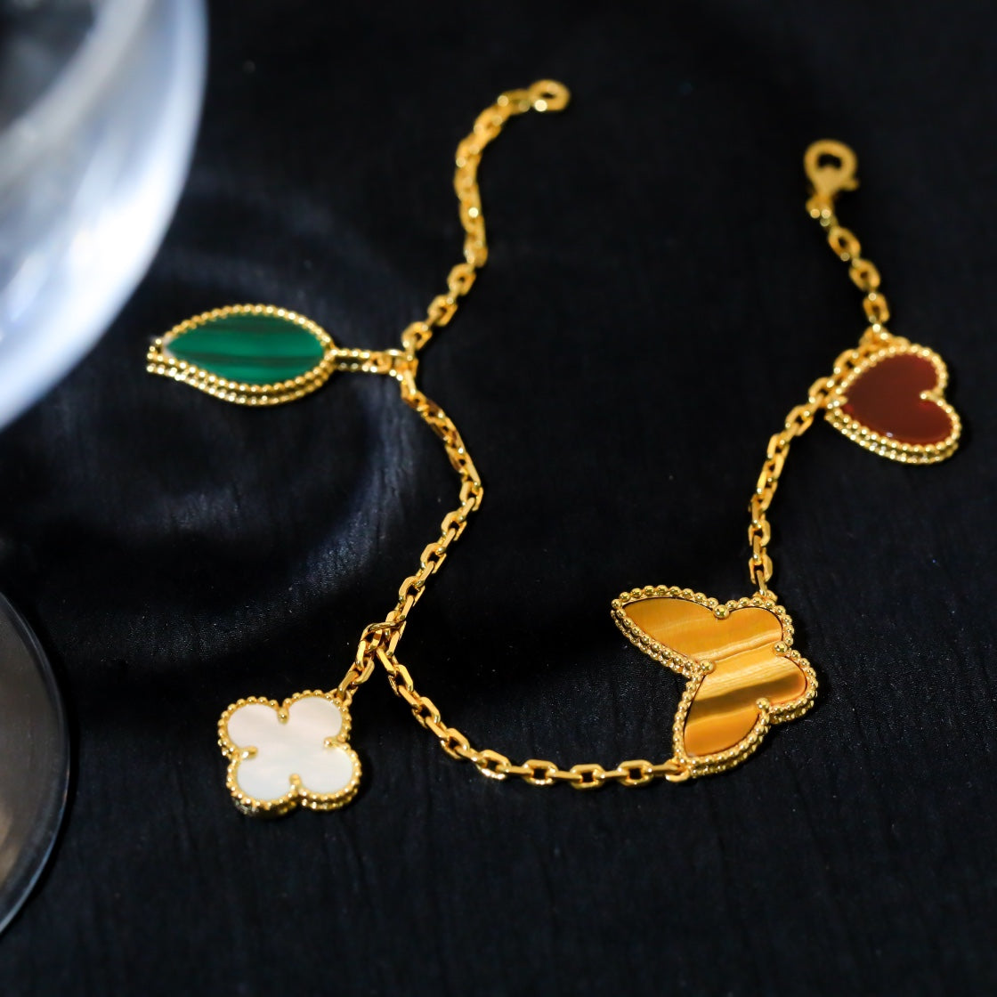 [BloomBling]LUCKY SPRING 5 MOTIF GOLD BRACELET