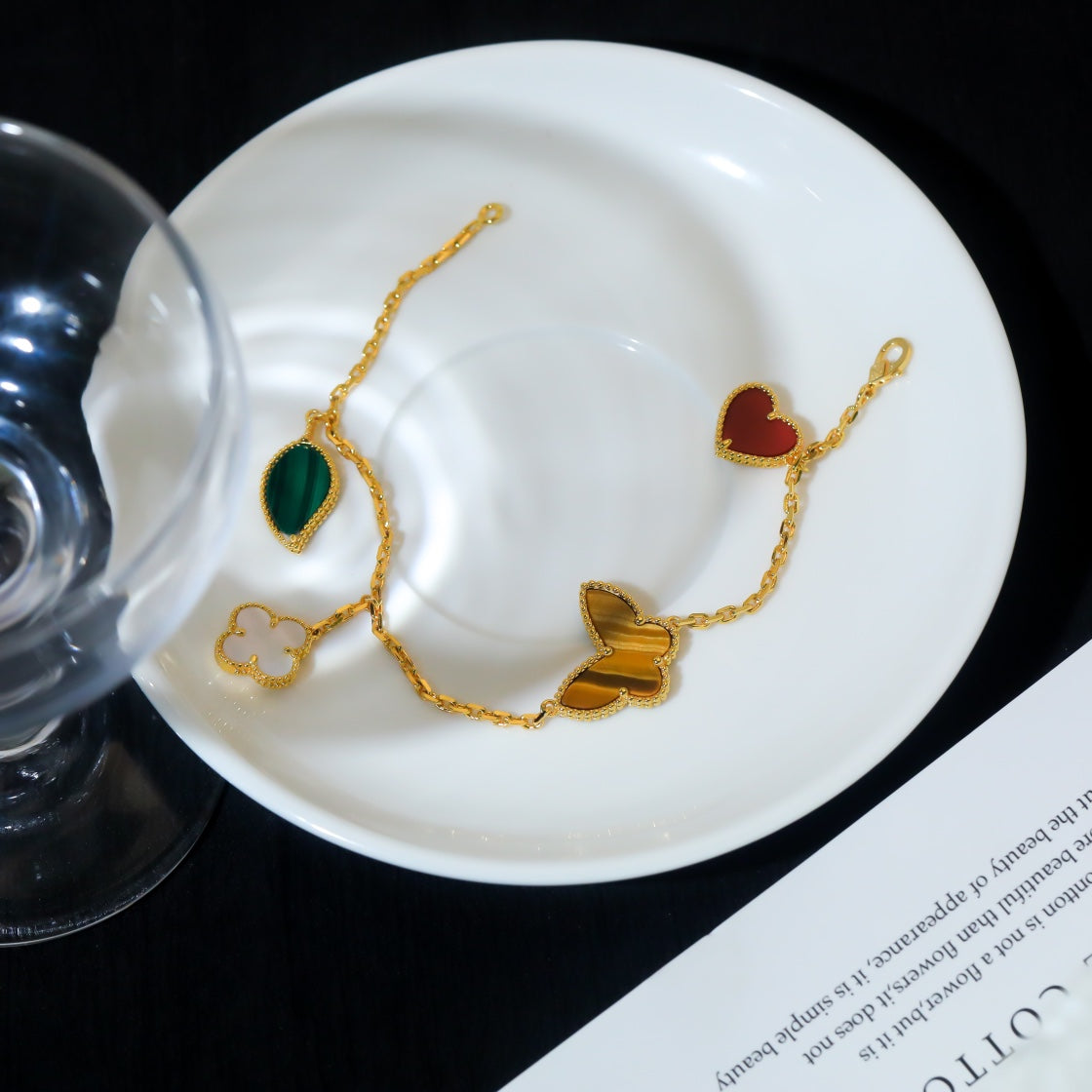 [BloomBling]LUCKY SPRING 5 MOTIF GOLD BRACELET