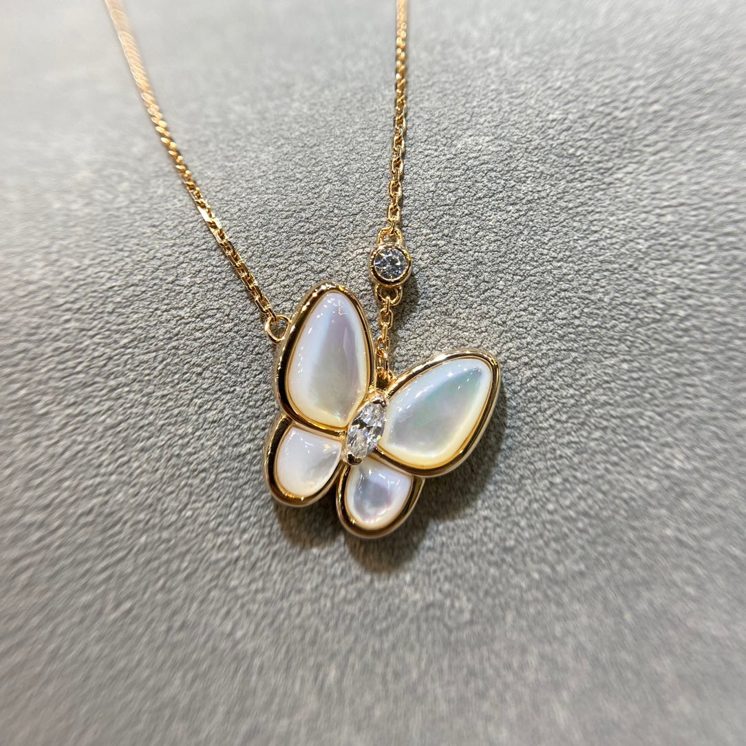 [BloomBling]BUTTERFLY MOP DIAMOND NECKLACE