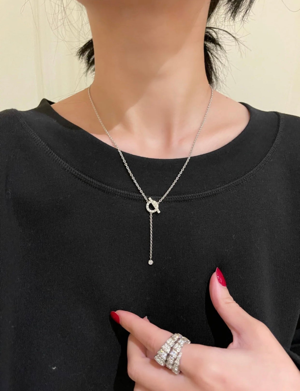 [BloomBling]FINESSE SILVER DIAMOND NECKLACE