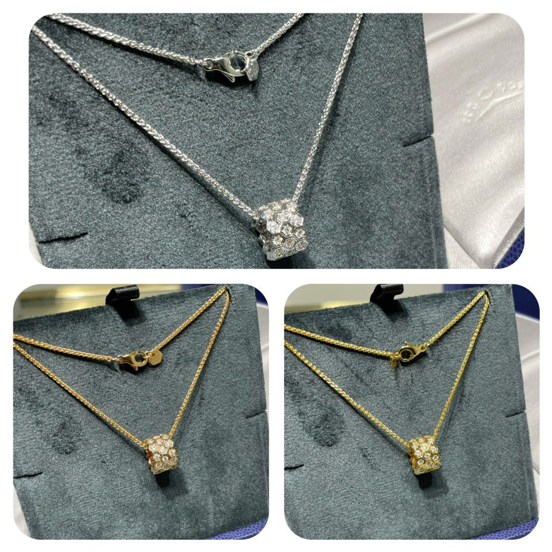 [BloomBling]BEE LOVE DIAMOND PAVED 3 ROW NECKLACE