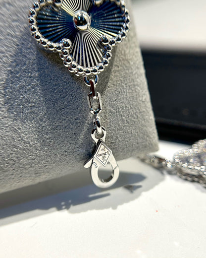 [BloomBling]CLOVER 5 MOTIF SILVER DIAMOND BRACELET