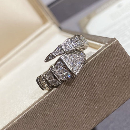 [BloomBling]SERPENTI LARGE RING SILVER DIAMOND PAVED