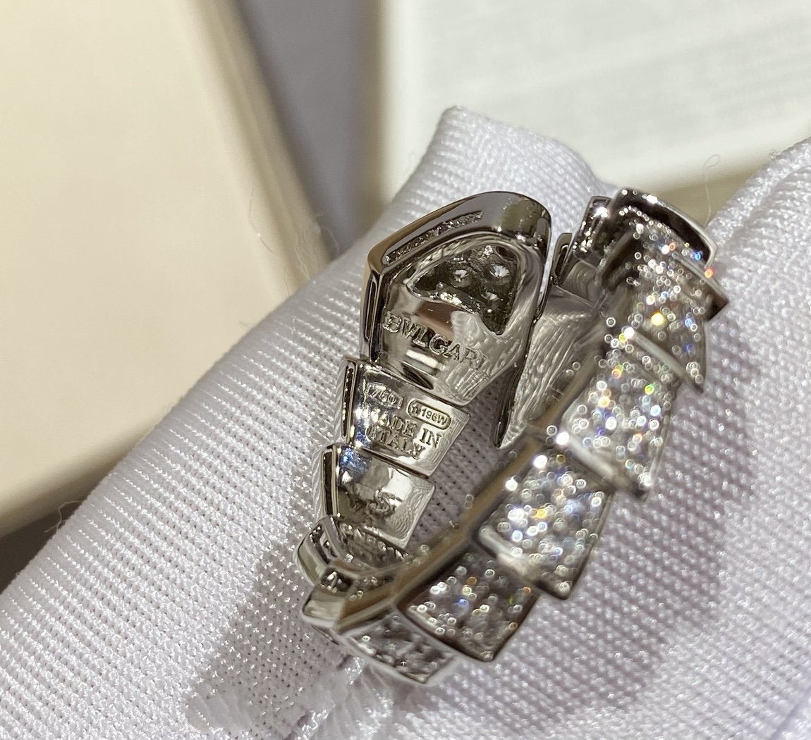 [BloomBling]SERPENTI LARGE RING SILVER DIAMOND PAVED