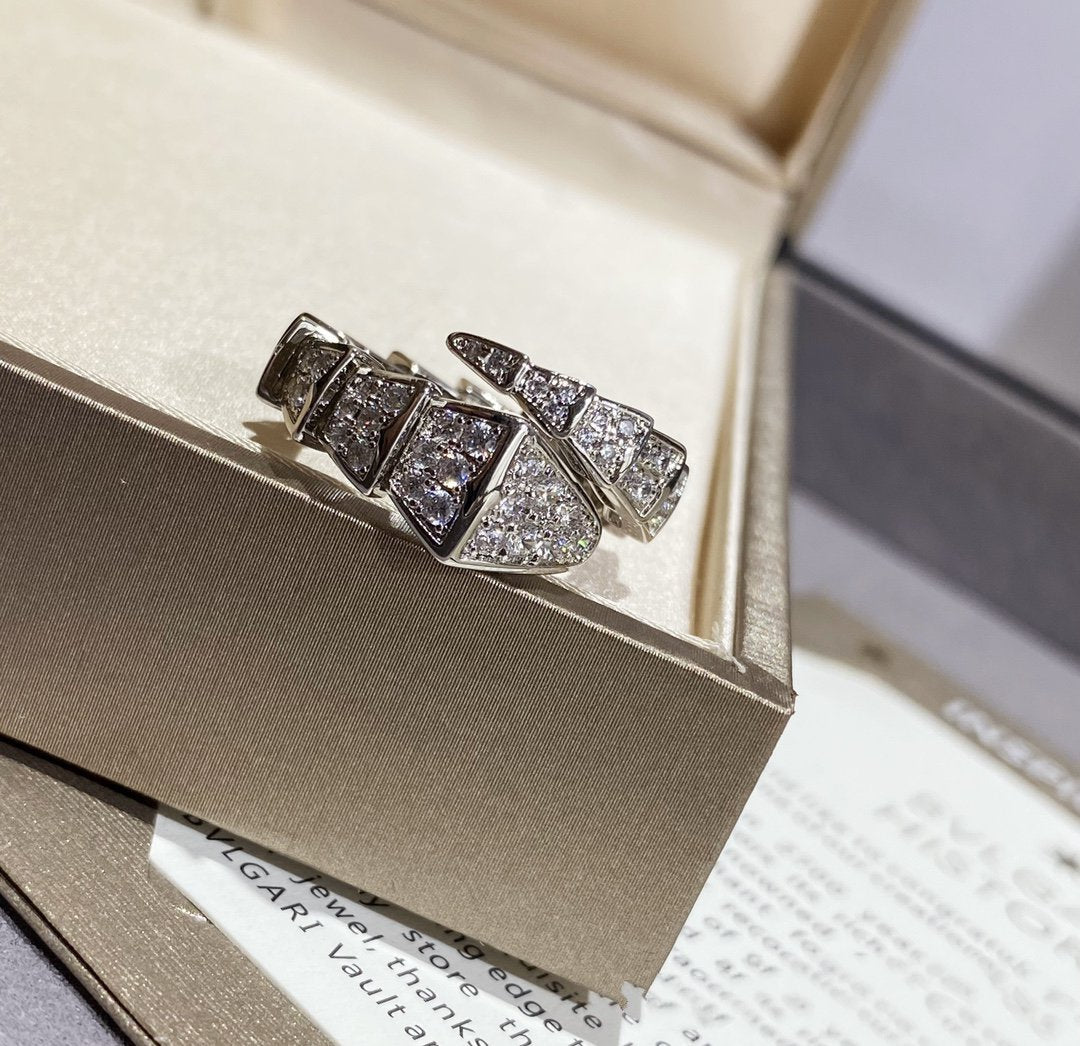 [BloomBling]SERPENTI LARGE RING SILVER DIAMOND PAVED