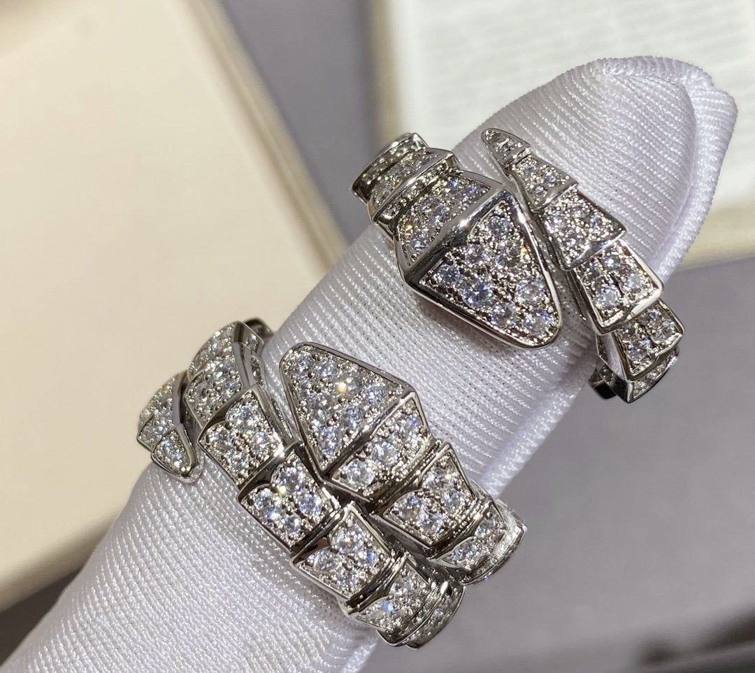 [BloomBling]SERPENTI LARGE RING SILVER DIAMOND PAVED