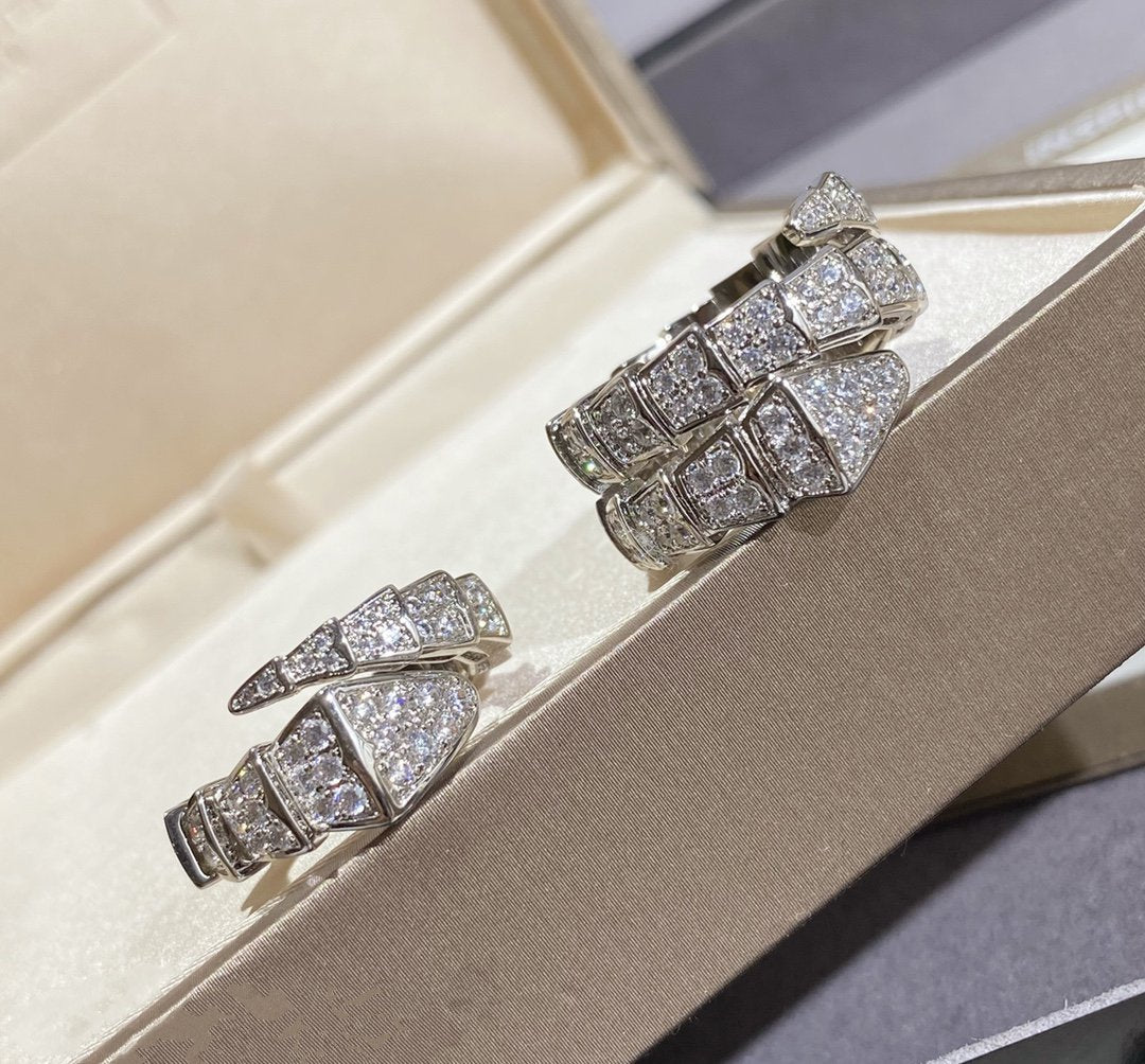 [BloomBling]SERPENTI LARGE RING SILVER DIAMOND PAVED