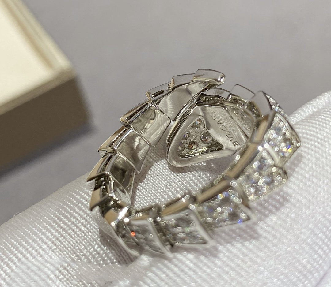 [BloomBling]SERPENTI LARGE RING SILVER DIAMOND PAVED