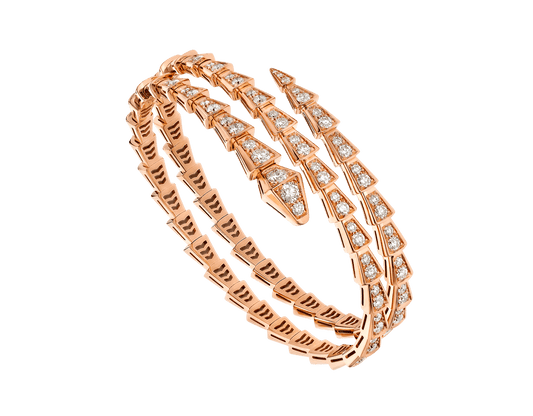 [BloomBling]SERPENTI BRACELET PINK GOLD DIAMOND DOUBLE ROW