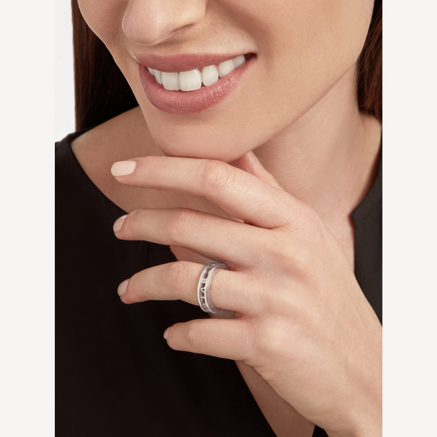 [BloomBling]ZERO 1 ONE-BAND WITH OPENWORK LOGO SPIRAL RING