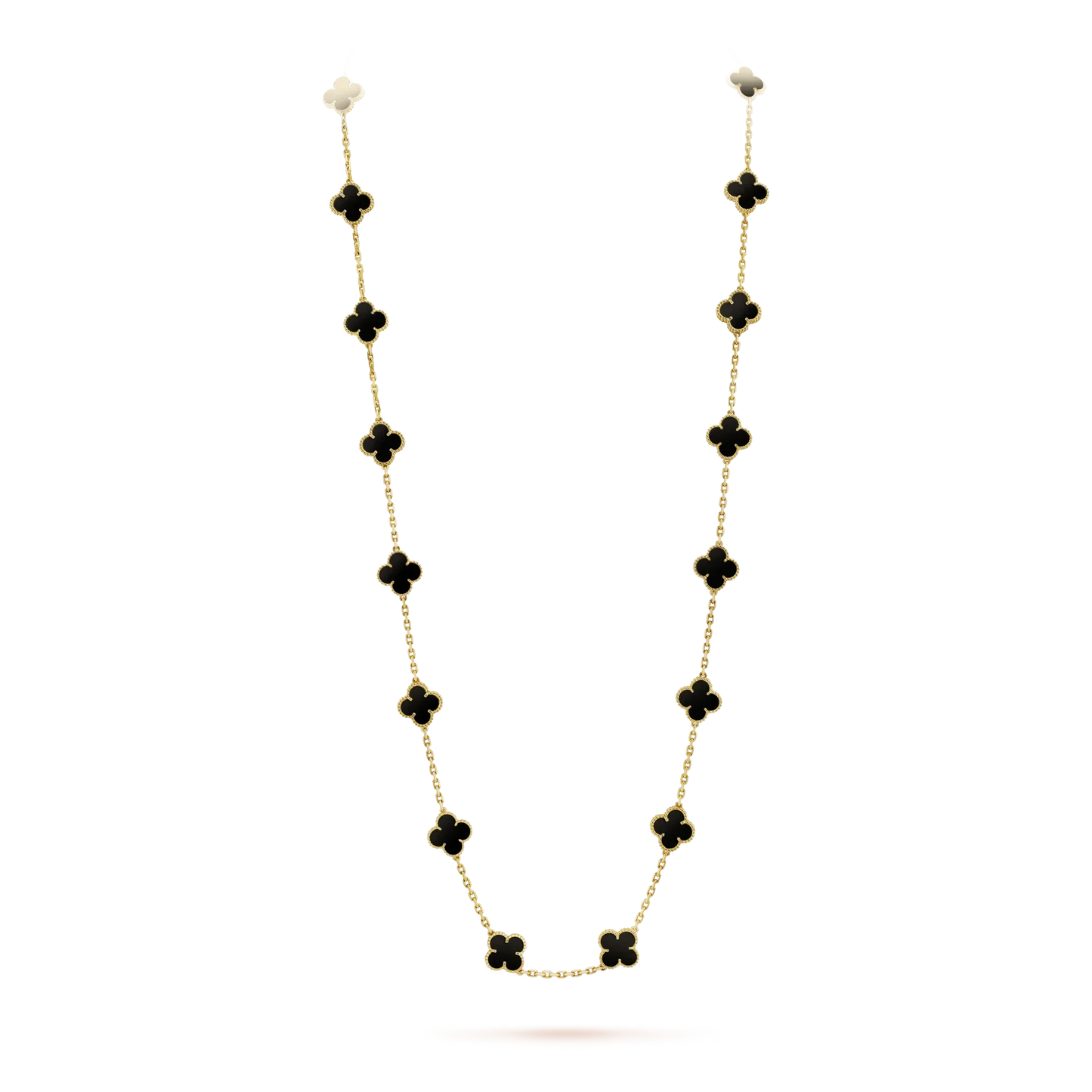[BloomBling]CLOVER 20 MOTIFS ONYX NECKLACE