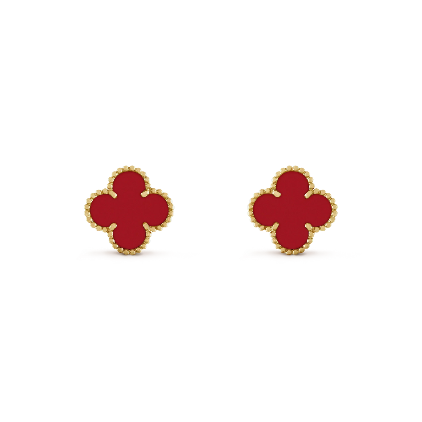 [BloomBling]CLOVER MINI 9.5MM CARNELIAN EARRINGS