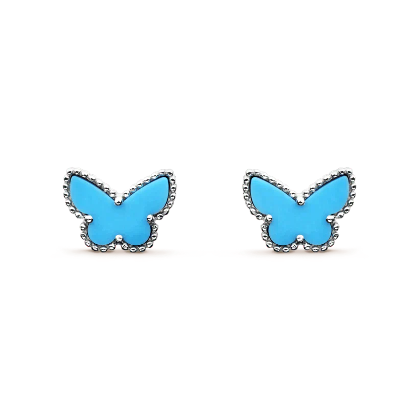 [BloomBling]BUTTERFLY TURQUOISE EARRINGS SILVER