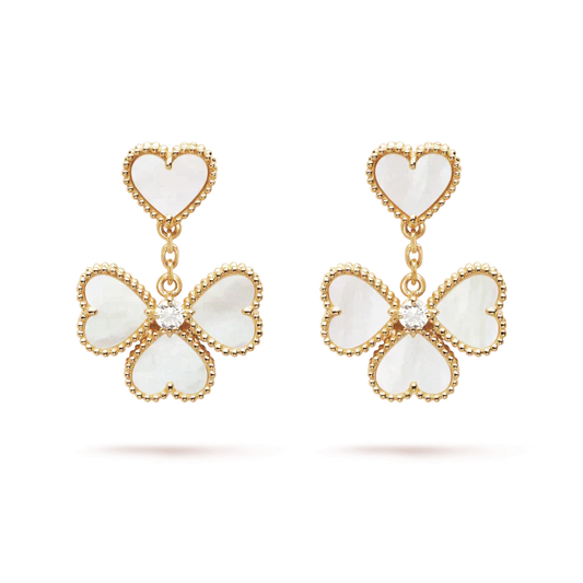 [BloomBling]CLOVER SWEET WHITE MOP EARRINGS