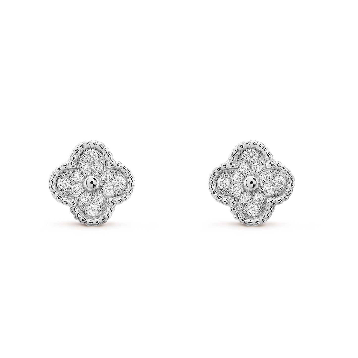 [BloomBling]CLOVER MINI DIAMOND STUD EARRINGS