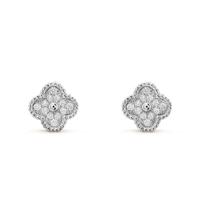[BloomBling]CLOVER MINI DIAMOND STUD EARRINGS