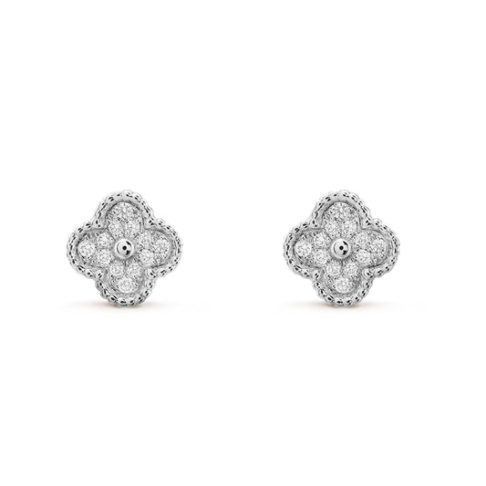 [BloomBling]CLOVER MINI DIAMOND STUD EARRINGS
