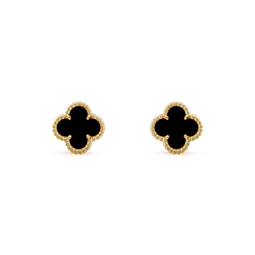 [BloomBling]CLOVER MINI 9.5MM BLACK MOP EARRINGS