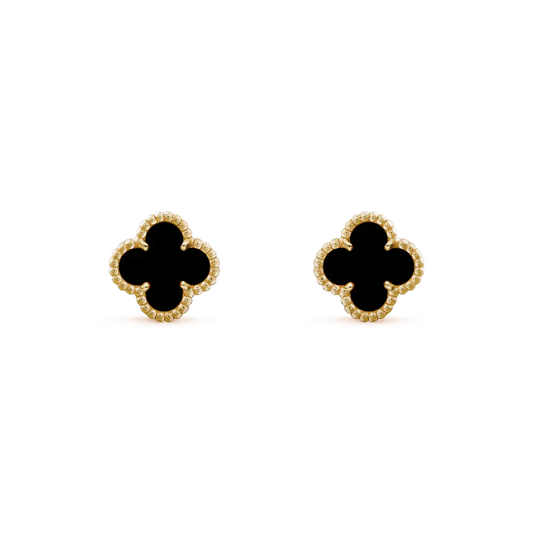 [BloomBling]CLOVER MINI 9.5MM BLACK MOP EARRINGS