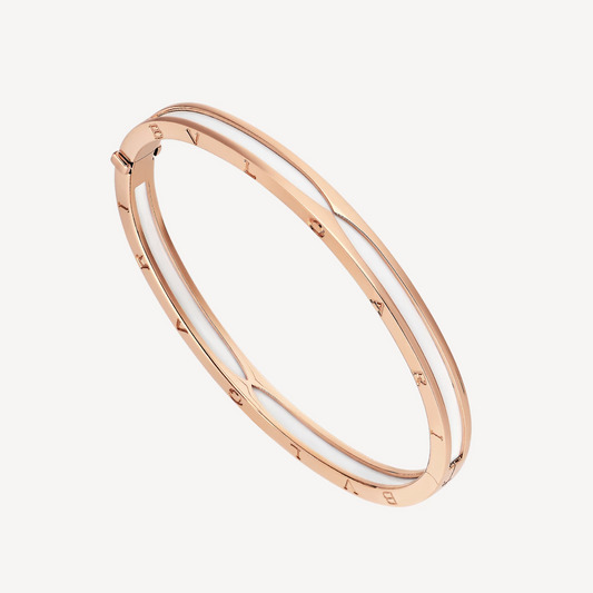 [BloomBling]ZERO 1 PINK GOLD WITH WHITE CERAMIC BRACELET