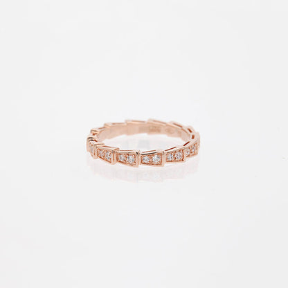 [BloomBling]SERPENTI RING PINK GOLD DIAMOND PAVED 3MM