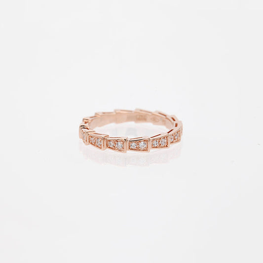 [BloomBling]SERPENTI RING PINK GOLD DIAMOND PAVED 3MM